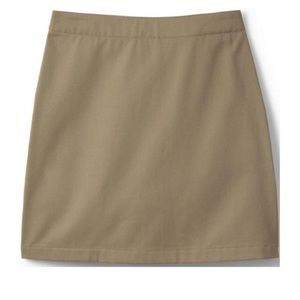 Lands' End Khaki Uniform Skirt
